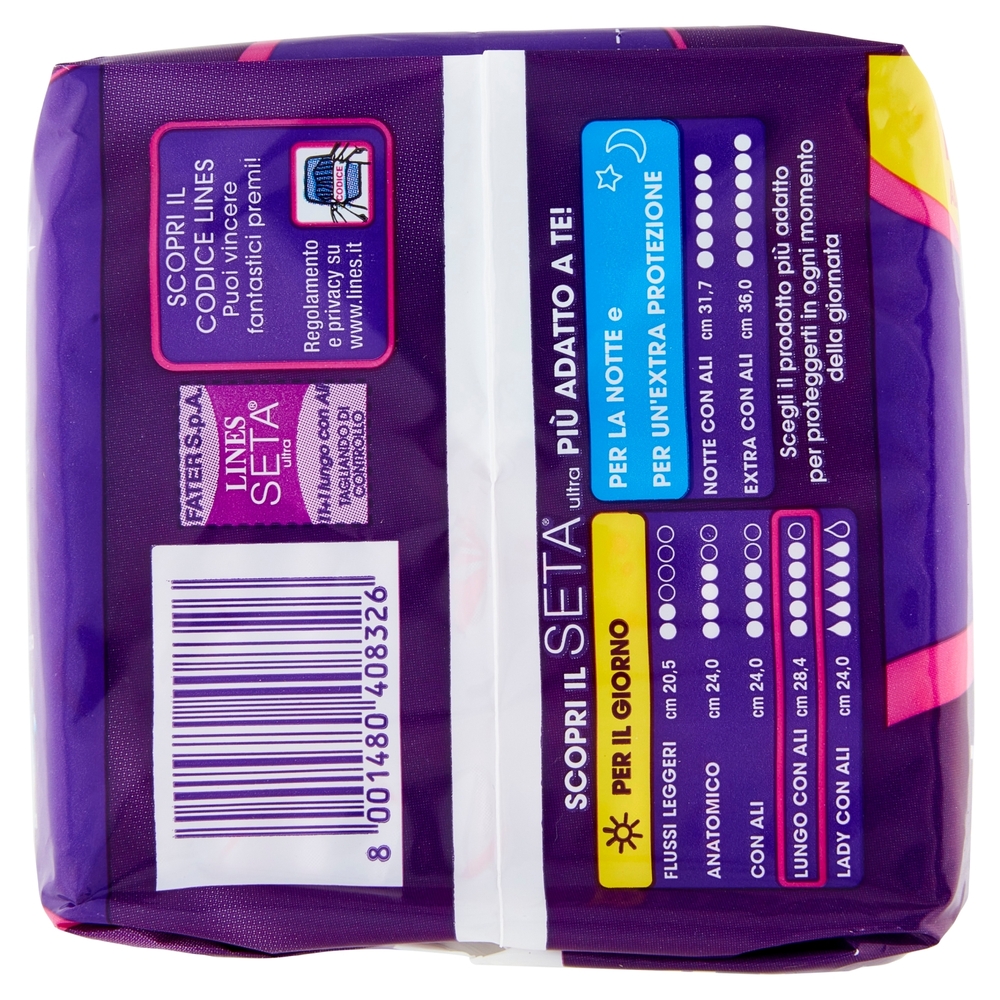 Lines Seta ultra lungo con ali 11+1 pz